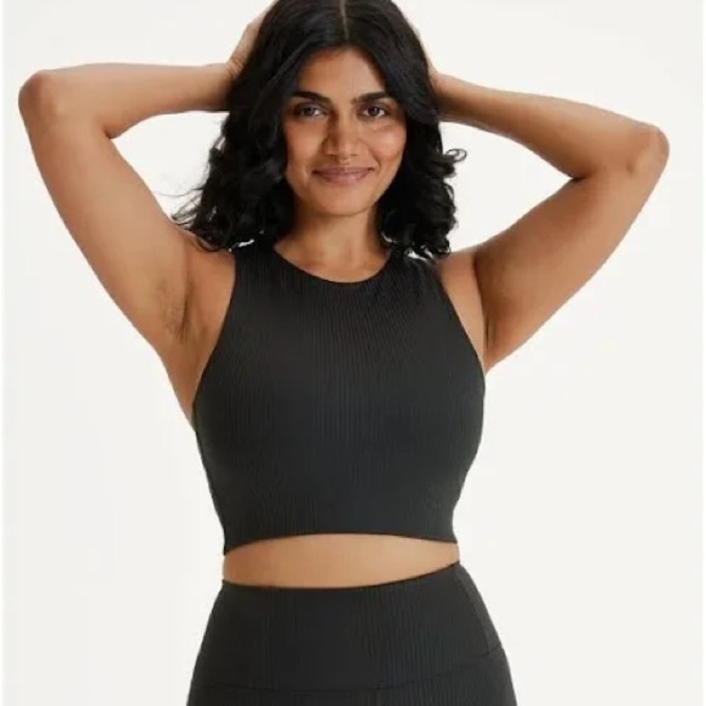 Girlfriend Collective Black RIB Dylan Tank Bra